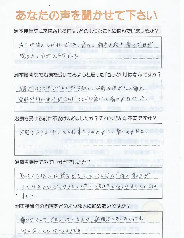 アンケート用紙