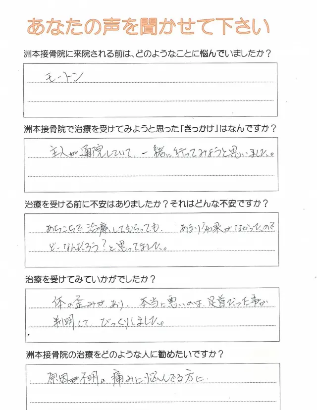 アンケート用紙